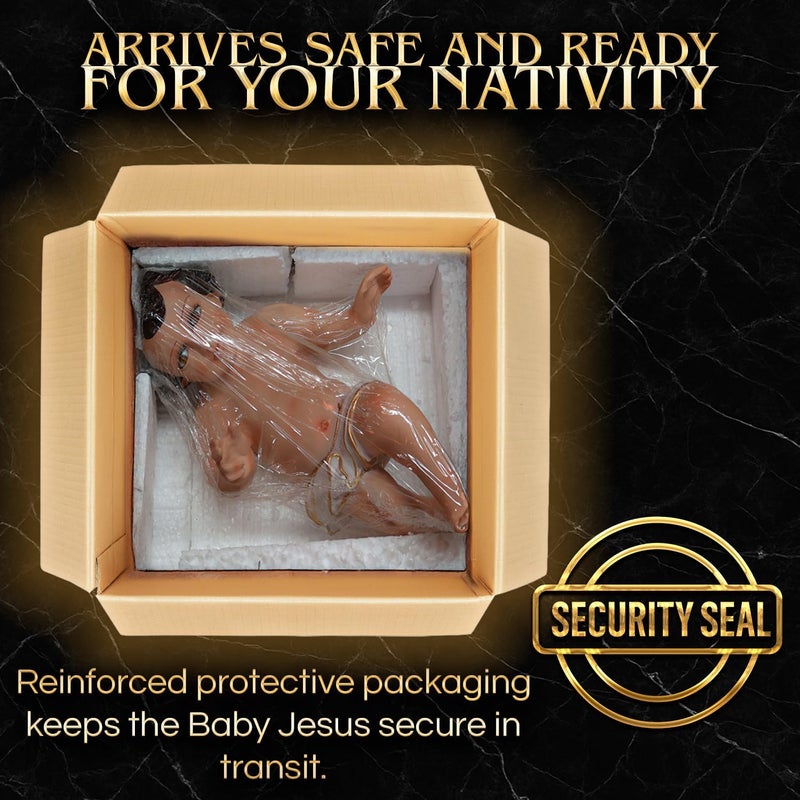 Nuestra Fe Baby Jesus figure nativity HandMade in Mexico - Niño dios for nacimiento de jesus para navidad - Christmas Baby Jesus for nativity scene - baby jesus doll - manger ornament not included - little jesus - Image 5